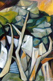 Pini nel Salento,2008, Olio su tela, cm.70 x 100. ( Coll. privata )