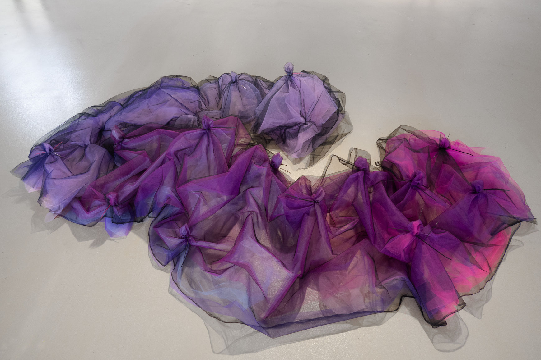 "bounded" Tulle, floor installation 3 x 2 m, cable ties, 2026
