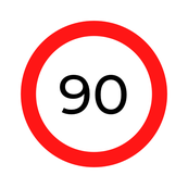 Geschwindigkeitsbegrenzung 90 in Kroatien.