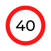 Geschwindigkeitsbegrenzung 40 in Costa Rica.