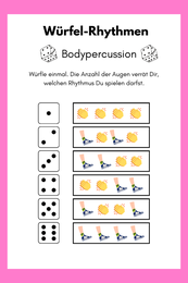Arbeitsblatt mit Bodypercussion-Rhythmen für Kinder
