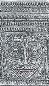 “Moko face” decoration of the drum