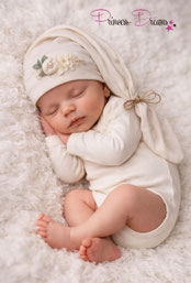 Newborn Mädchen Set mit Romper und Haarband für Fotoshooting