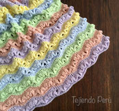 Tutorial: manta o cobija en zigzag con ondas en wiggle crochet