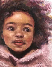 ノリコミシマの描く人物画、女の子の油絵、norico mishima’s portrait oil painting(Let's go out).