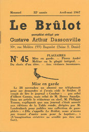 Dassonville Le Brûlot Deuxième édition n° 45 Gustave Arthur