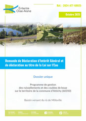 Demande de DIG et déclaration loi sur l'eau ru de Milleville, 2025