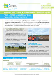 Lettre d'information travaux ouvrages de la Verse, janvier 2024