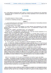 Loi 2017-1838 relative à l’exercice des compétences des collectivités dans le domaine de la GEMAPI