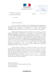 Courrier DGCL relatif au transfert des ouvrages