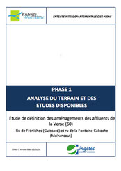 Définition des aménagements sur les affluents rus Fréniches et Fontaine Caboche, 2016