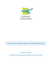 Dossier de DIG, proposition d'aménagement de gestion du ruissellement, Bitry, 2017