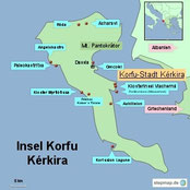 Bild: Karte von Korfu