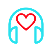 Herz in blauem kopfhörer, Logo der Podcastberatung