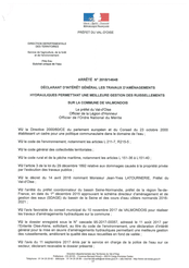 Arrêté DIG travaux ruissellement à Valmondois, 2018