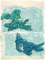François Dilasser, Sans titre, sans date, acrylique sur papier, collection particulière. © ADAGP, Paris, 2016.