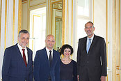 Alfred Klampfer (OÖ), Robert Klinglmair (K), Evelyn Marte-Stefani (V) und BM Faßmann Foto:APA Fotografin:Magdalena Tanzler Fotocredit:BMBWF