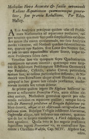 Edmund Halley (1684) Methodus Nova Accurata & facilis inveniendi Radices AEquationum quarumcumque generaliter, sine praevia Reductione