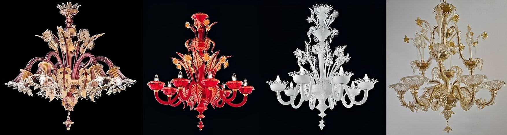 Lampadario in vetro di Murano autentico realizzato a mano con dettagli artigianali