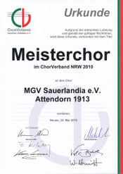 Meisterchor CV NRW 2010