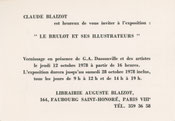 Dassonville Invitation Blaizot 1978 Gustave Arthur