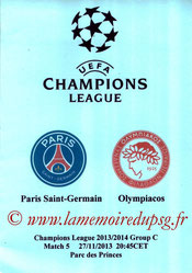 Programme pirate  PSG-Olympiacos  2013-14