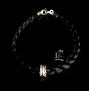 Pferdehaar Armband mit großer Federperlenmotiv aus 925er Silber