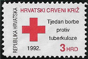 obligatory tax stamp tuberculosis red cross 3 dinar