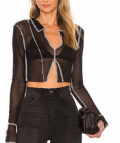 Sheer black blouse from Revolve for the fall