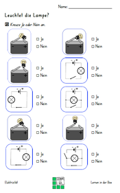 Arbeitsblatt: Leuchtet die Lampe?