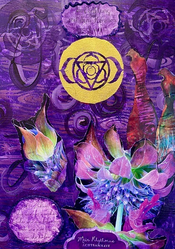 Violettes Bild in der Mixed Media Intuitve Art Technik zum Stirn Chakra