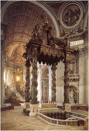 Bernin, Baldaquin surplombant l'autel, Saint-Pierre de Rome, Vatican, copyright : M.Lefftz