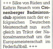 Cronenberger Anzeiger Bericht vom 07.10.2003