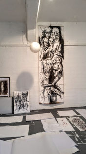 human suffering 4x1m / pastels and acrylic colour on paper