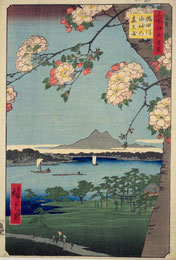 3-001　隅田川水神の森真崎　名所江戸百景　広重　1856年