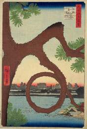 001　上野山内月のまつ　名所江戸百景　広重　1857年