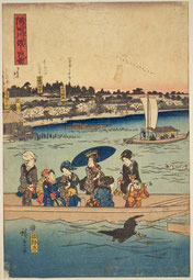 003　隅田川渡しの図1　広重　1856年