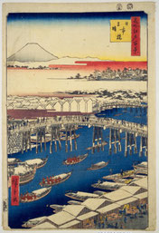 005-1　日本橋雪晴　名所江戸百景　広重　1856年