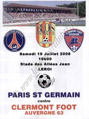 2008-07-19  PSG-Clermont (Amical à Blois, Feuille de Match)