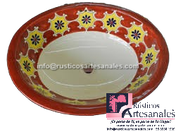 <img src="Ovalín Especial Ovalado Guía Arabesque Terracota.jpg" alt=" Ovalín Especial Ovalado decorado mexicano Guía Arabesque Terracota Plaza Verde pintado a mano para sobre Poner hecho en México 100% a mano" />