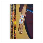 Peinture guerrier maasaï ; massai ; Massaï en peinture ; tableau africain ; bijou massai