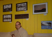 David Brandenberger at the Exhibition in the Youth Hostel in Klosters.