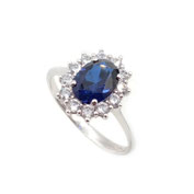 Anello Principessa in oro bianco con zaffiro gr. 2.7