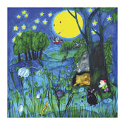 Nachtbild-Mond-Tiere-Kinderposter