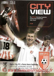 Programme  Derry City-PSG  2006-07