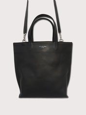 maroquinerie petit sac cabas cuir noir lisere noir fait main paris sellier atelier la colombe made in france