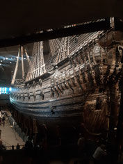 Vasa-Schiff in Stockholm, großes, dunkles Schiff