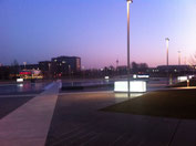 After a day of Workshop Preparation - nice view on Customers Campus on a Friday night, Essen, 10.02.2012