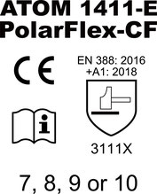 CE ATOM 1411-E PolarFlex-CF EN388 3111 EN511 X11 7,8,9 or 10