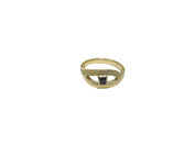 Gouden ring met zwarte zirconia